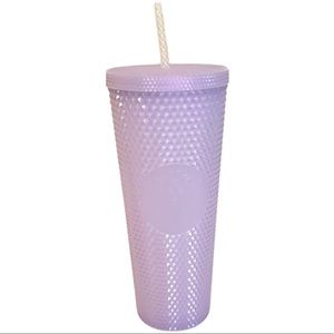 Starbucks Icy White Lilac Diamond Cut Studded Tumbler 2021 W/SHIPPING DI…